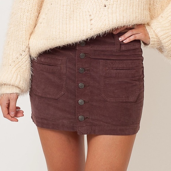 Free People Dresses & Skirts - NWT! Free People corduroy Joanie cord brown mini skirt